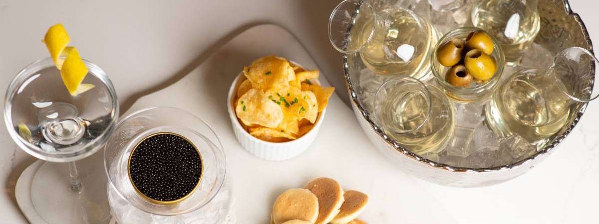 brunch and caviar spread