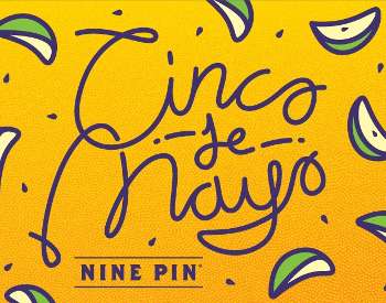 orange background with graphic limes and text reads cinco de mayo