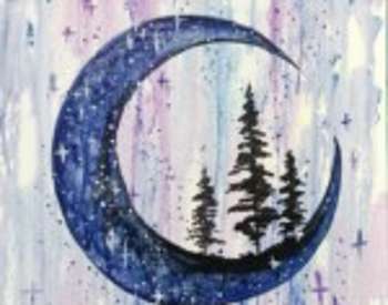 Crescent Moon Drip Paint!