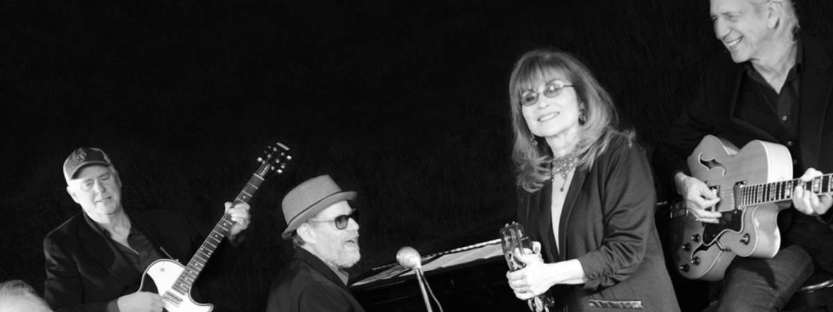 black and white image of band