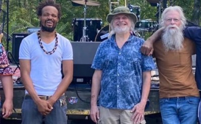 five musicians pose 