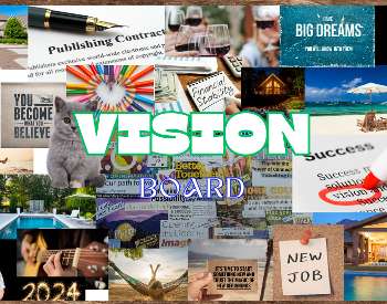 A collage of photos resembling a vision board