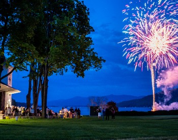fireworks over fort william henry hotel and lake george
