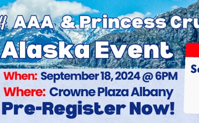 AAA Travel event banner focusing on Alaska cruisetours with Princess Cruises