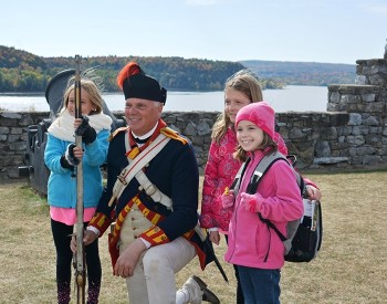 girl scouts with solider