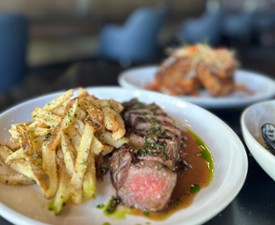 plated pork and fries