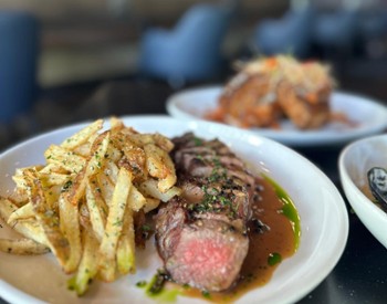 plated pork and fries