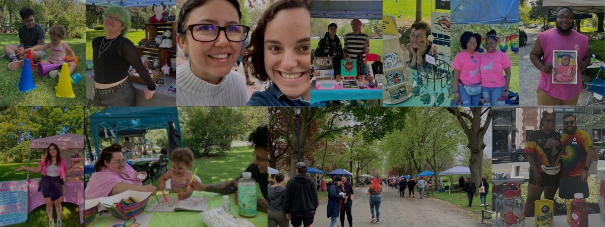 Image features attendees and vendors of A Big Gay Market