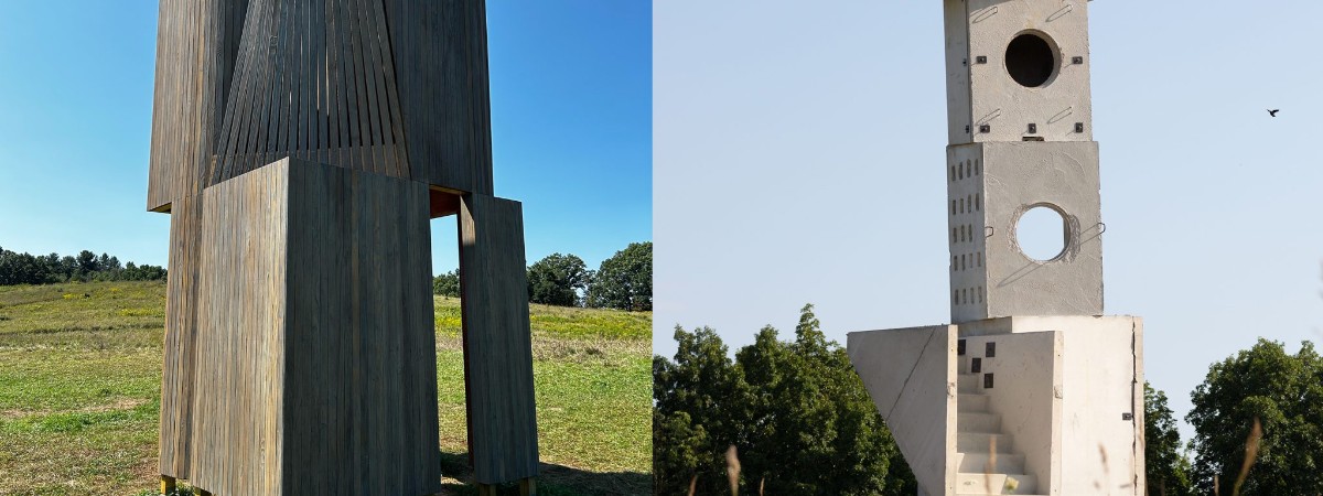 Left: Young Projects, Match House. Right: Jimenez Lai, Outcasts From the Underground. Photo: Bryan Zimmerman