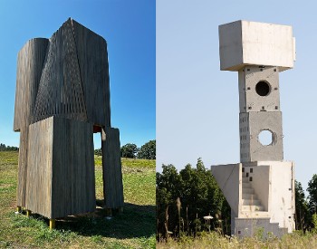 Left: Young Projects, Match House. Right: Jimenez Lai, Outcasts From the Underground. Photo: Bryan Zimmerman