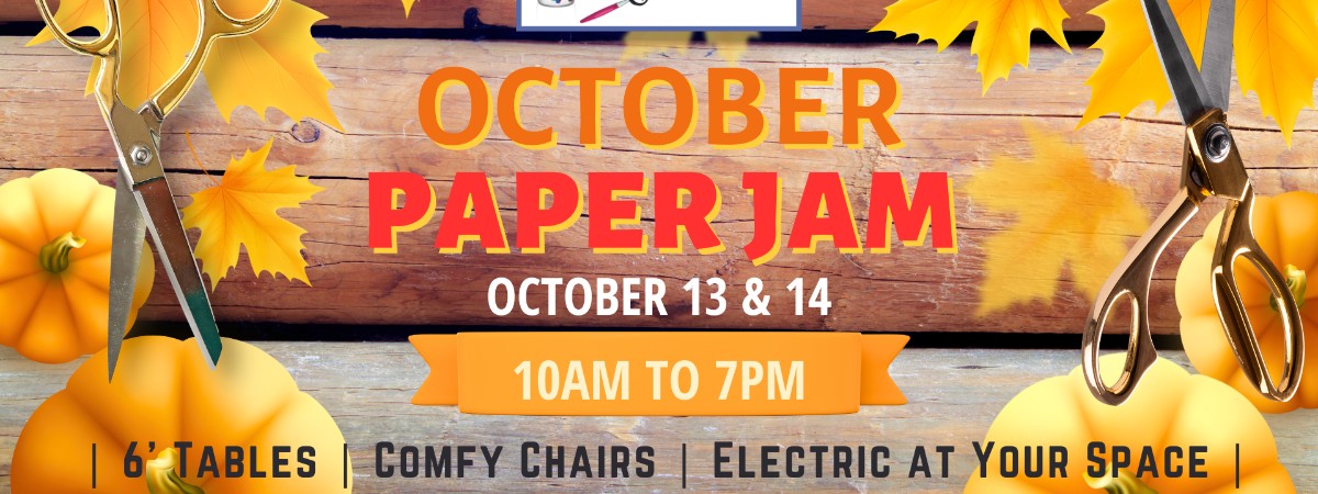 Fall theme ad for October Paper Jam