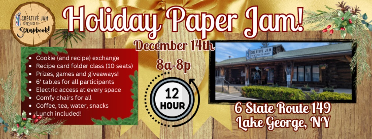 Holiday Paper Jam ad, December 14th 8am to 8pm.