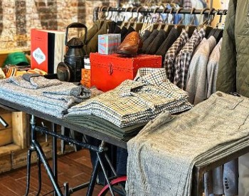 union hall supply co clothing display