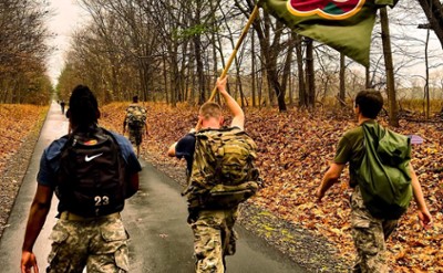marchers on a trail