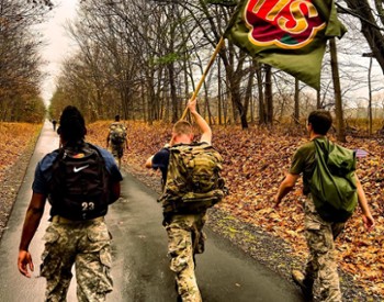 marchers on a trail