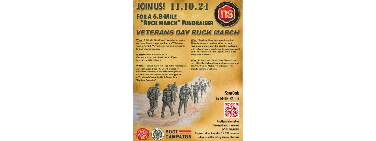 Veterans Day RUCK MARCH Fundraiser flyer