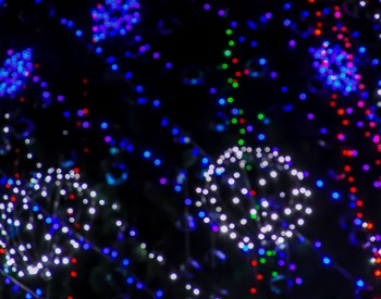 a colorful holiday lights display