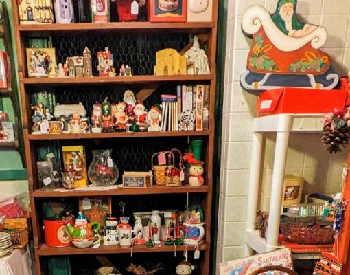 christmas items for sale in antique shop