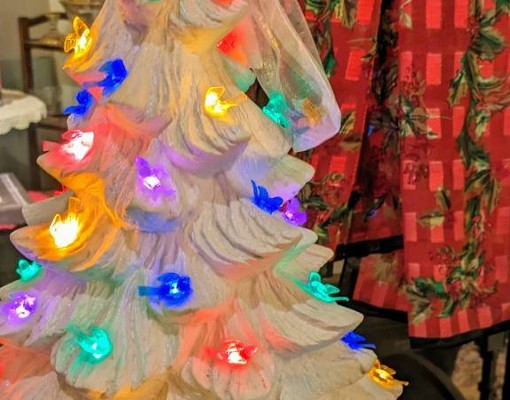 christmas items for sale in antique shop
