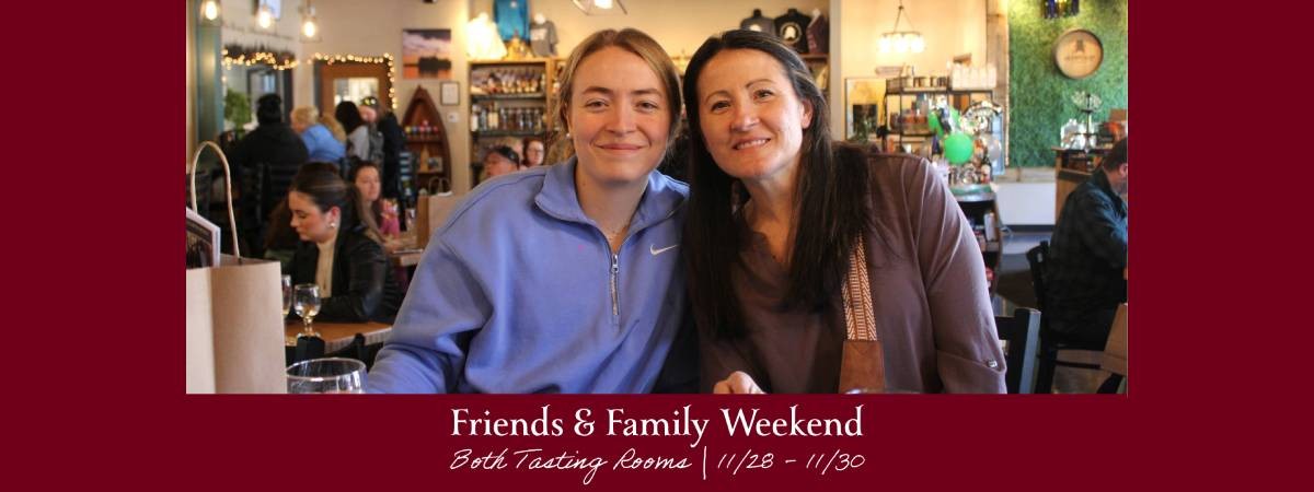 two women pose at adirondack winery for friends and family weekend