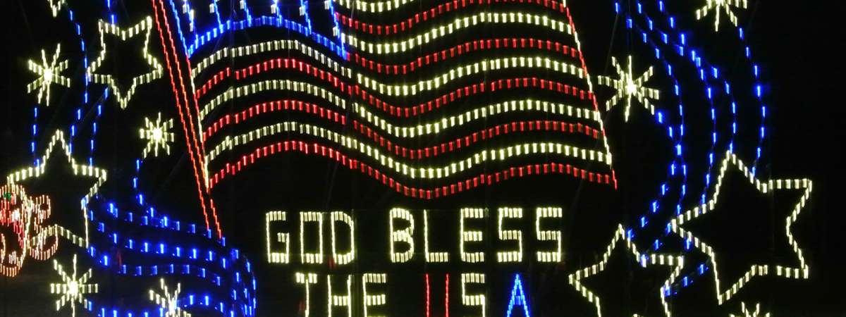 god bless usa holiday lights