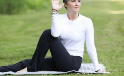 Woman in yoga pose