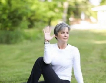 Woman in yoga pose