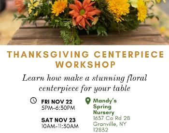 Thanksgiving Centerpiece Workshop - Fri Nov 22 @5pm or Sat Nov 23 @ 10am