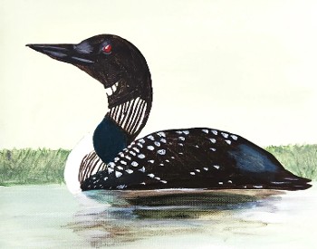 Painting of loon