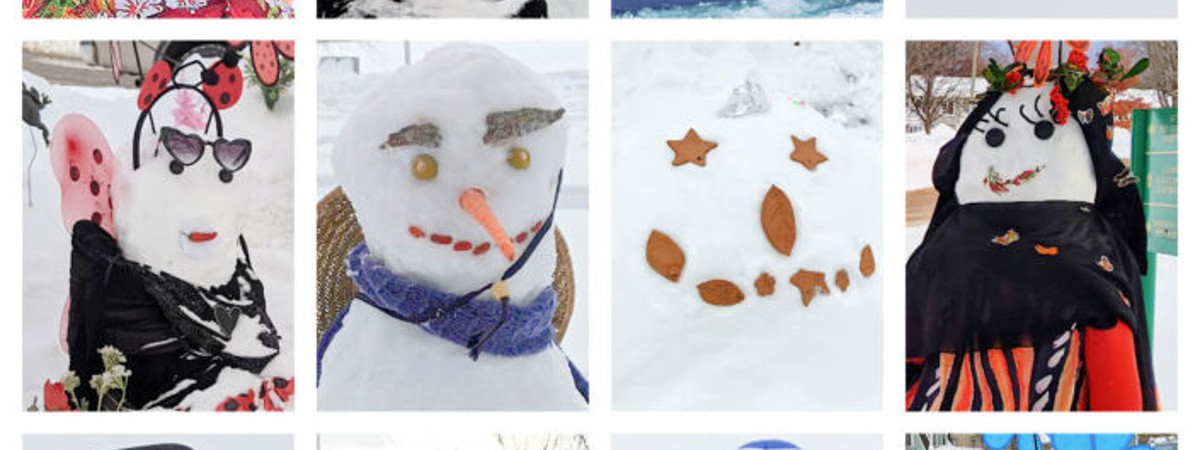 collage of snowmen