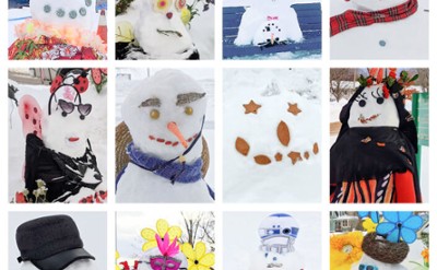 collage of snowmen