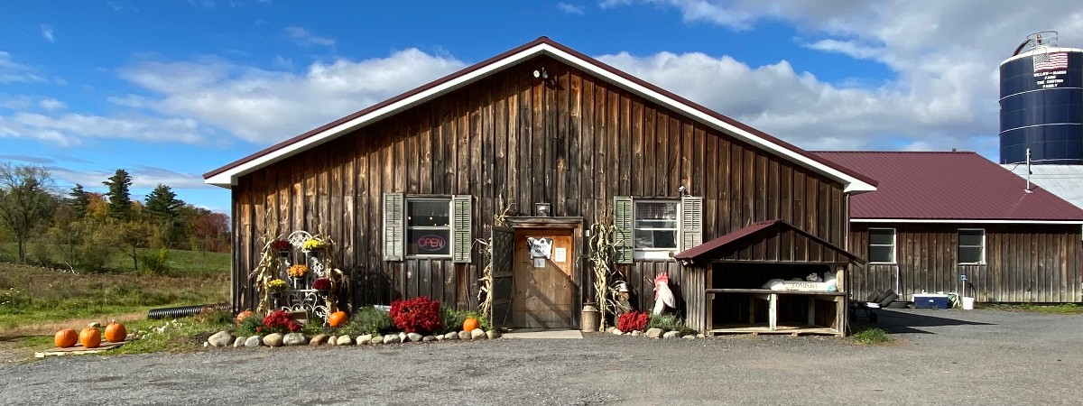 Willow-Marsh Farm Store on a beautiful sunny day in October.