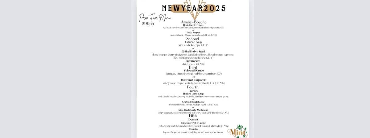 new year's menu