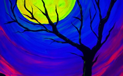 Paint and Sing karaoke black light moon