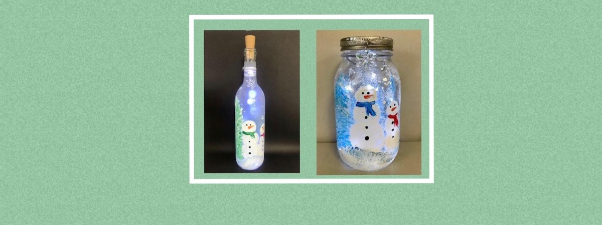 Winter Light-up Bottle or Jar Paint & Sip Event!