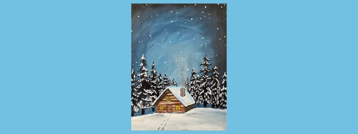 Snowy Cabin Paint & Sip Event