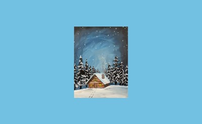 Snowy Cabin Paint & Sip Event