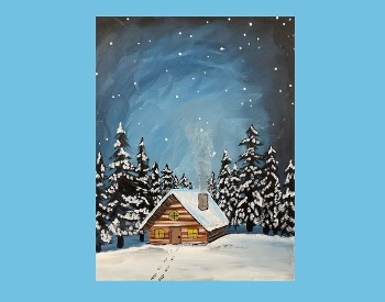 Snowy Cabin Paint & Sip Event