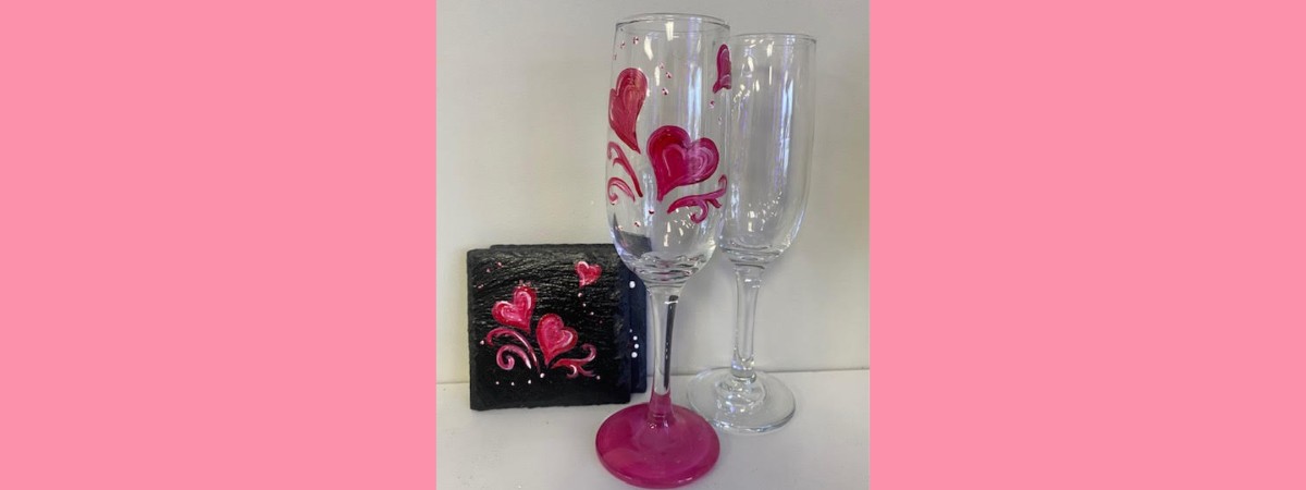 Valentine Flutes & Slate Coasters Paint Event!