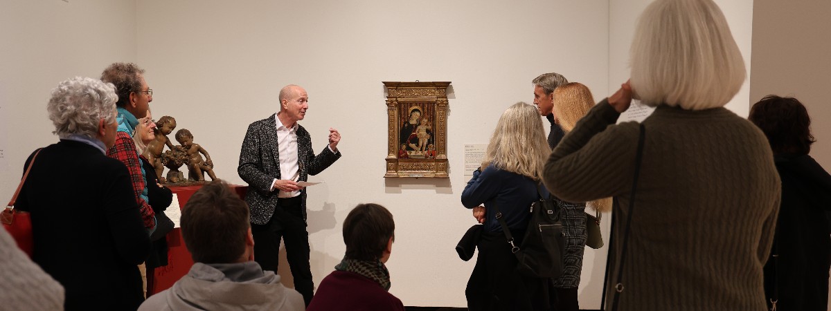 Museum visitors on a tour at the Hyde Collection