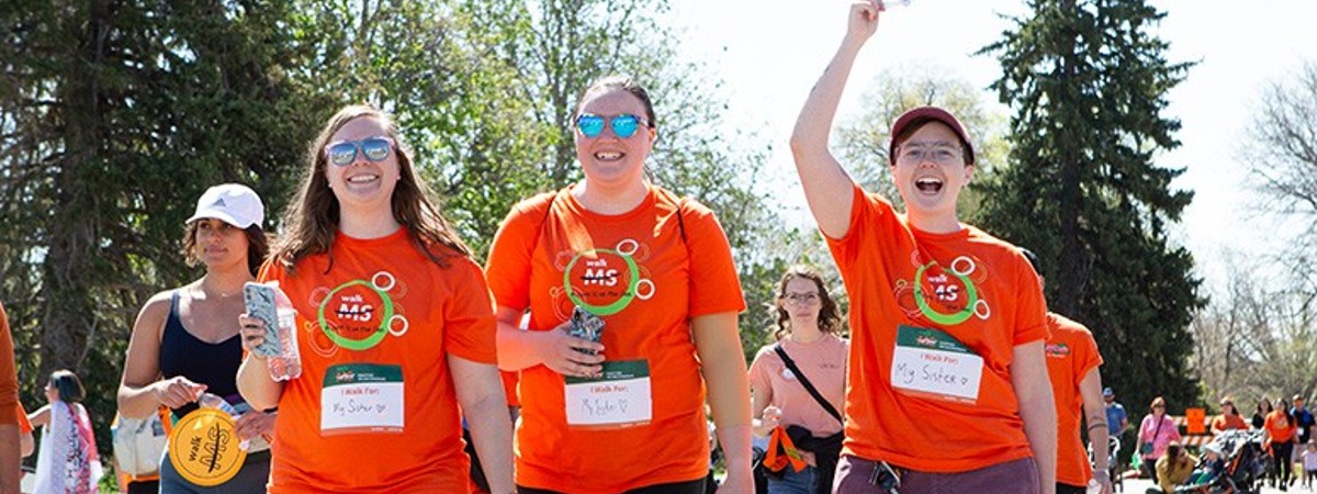 Three Happy Walk MS Participants