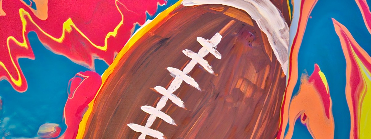 fluid football art painting