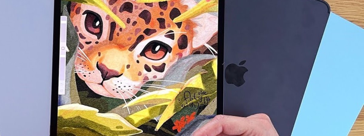 Drawing a tiger on an ipad