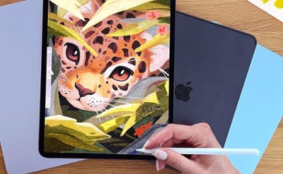 Drawing a tiger on an ipad