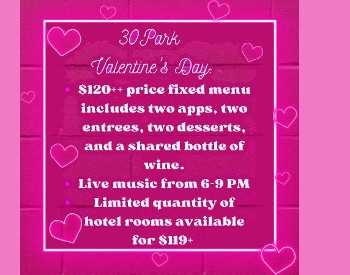 30 park valentine's day menu