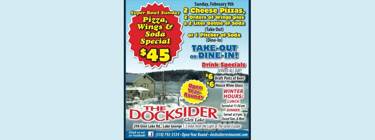 game day specials at docksider