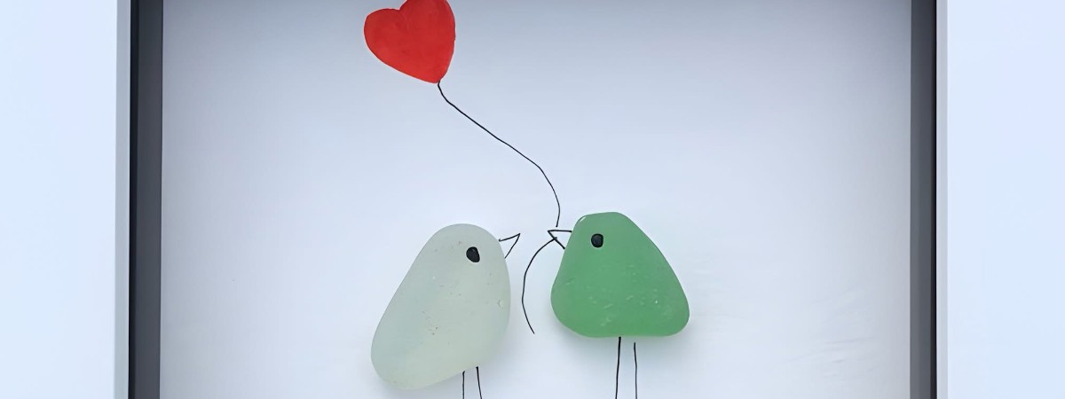 Sea Glass Art bird love