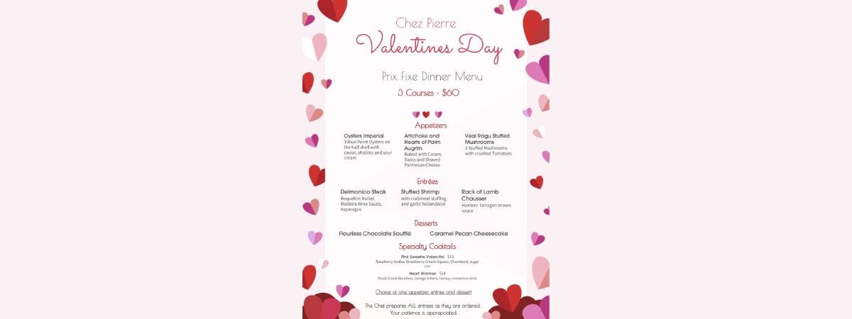 valentine's day menu