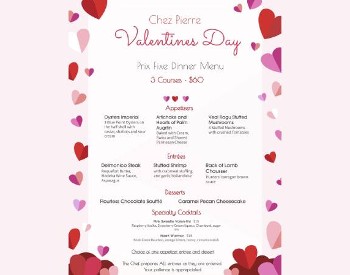 valentine's day menu