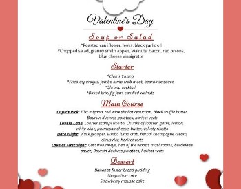 valentine's day menu